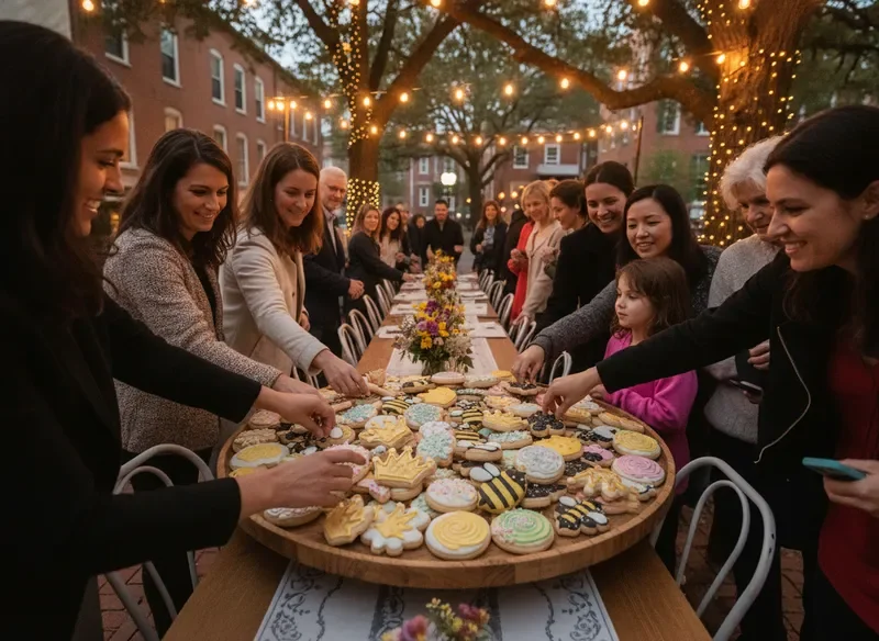 Community celebration with Crumb cookies