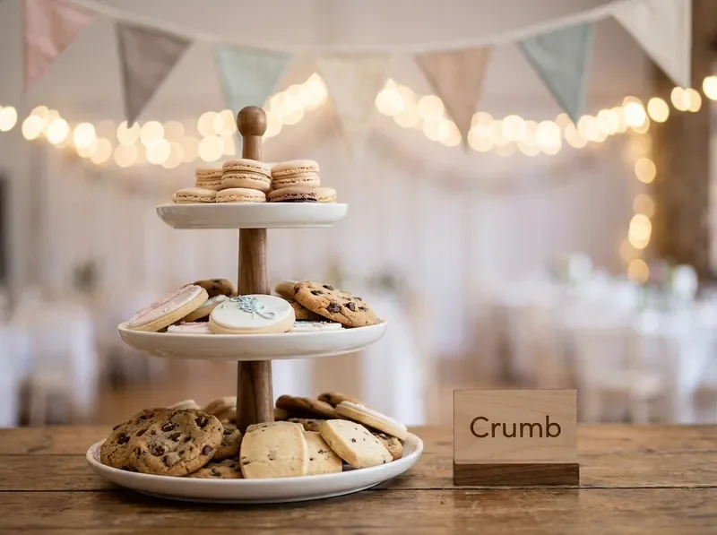 Festive party cookie display on tiered tray