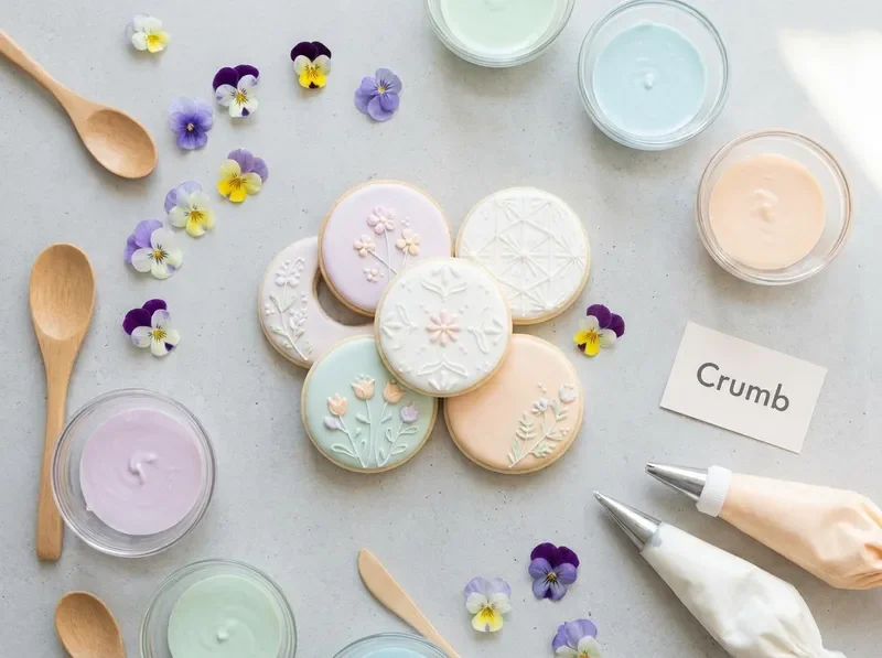 Custom decorated sugar cookies with floral icing designs