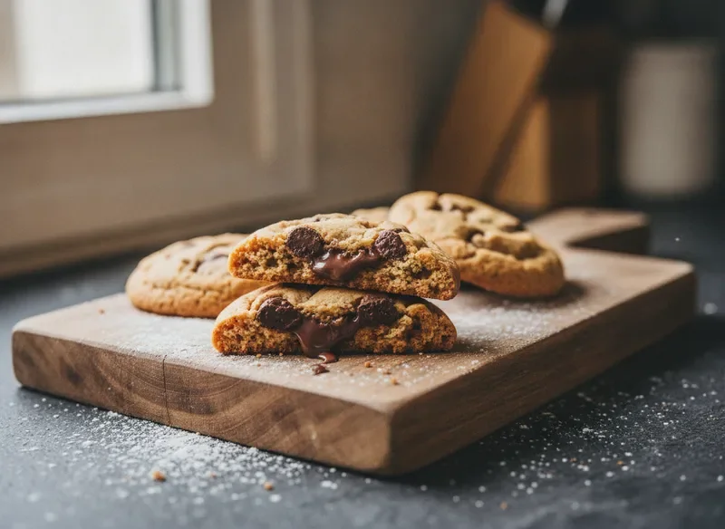Homemade chocolate chip cookies fresh from the oven